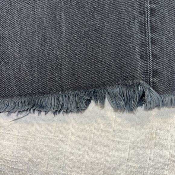 Current/Elliott The Roller Jeans Sz 31 Black Frayed Hem Cropped Denim - Picture 3 of 9